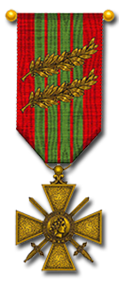 Croix de guerre 39-45 avec 2 palmes